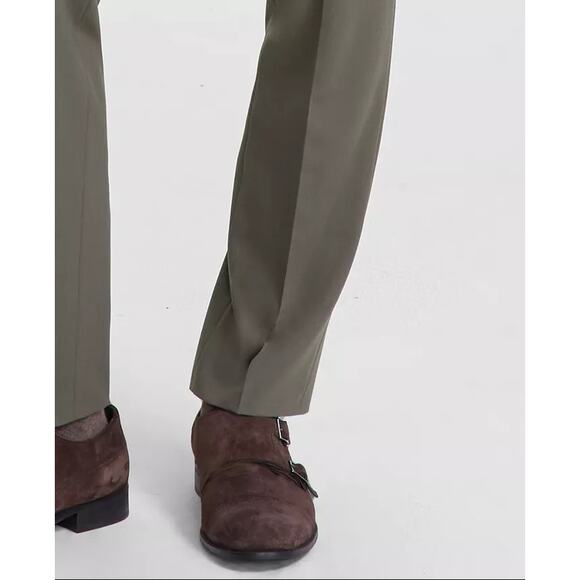 Hugo Boss Men's Khaki Solid Wool Blend Tom Modern-Fit Dress Pants Size 30R - Picture 4 of 8